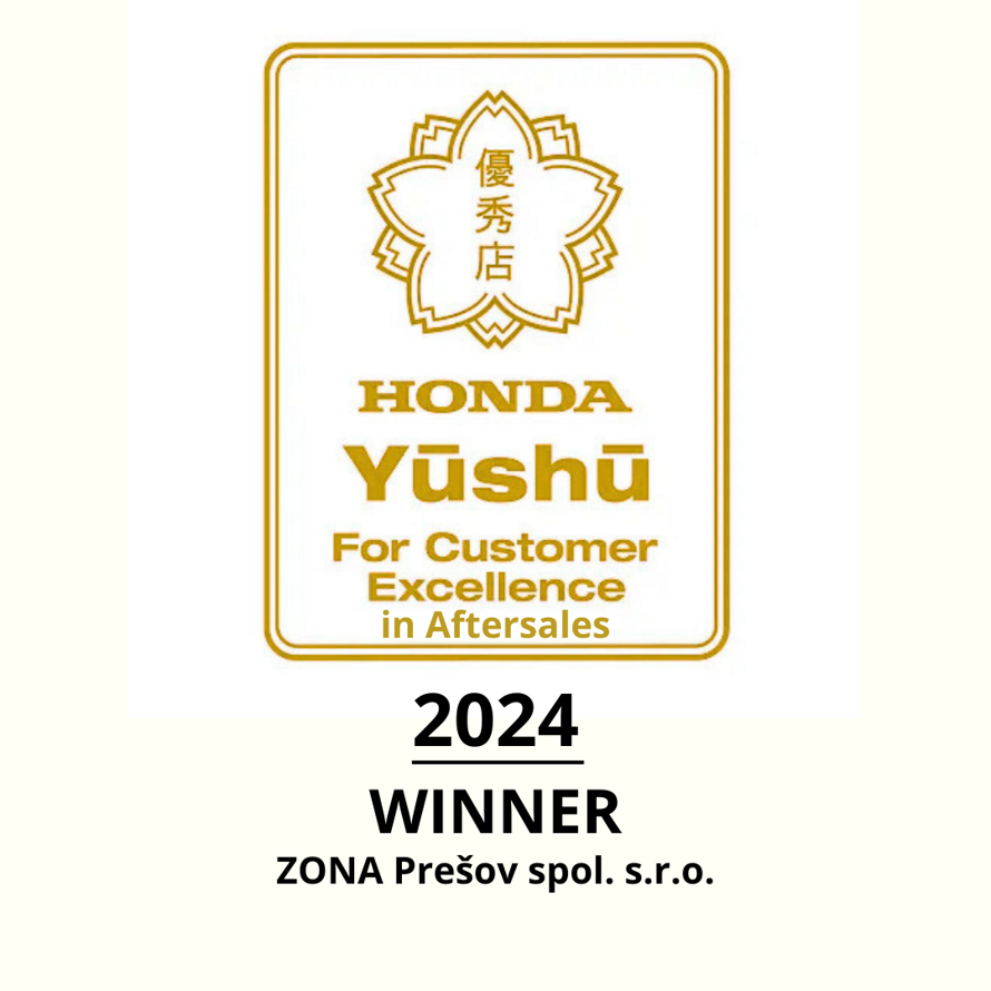 Honda ZONA Prešov s.r.o. je opäť víťazom za servisné služby 2024